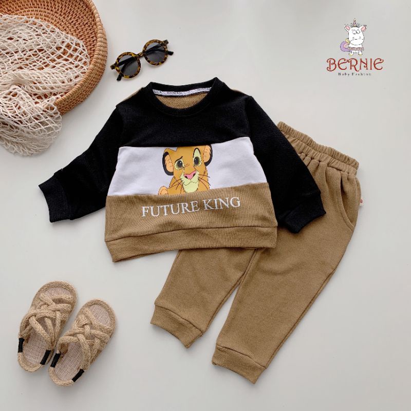 _Bộ cotton da cá Simbaking cho bé trai 9 đến 22kg