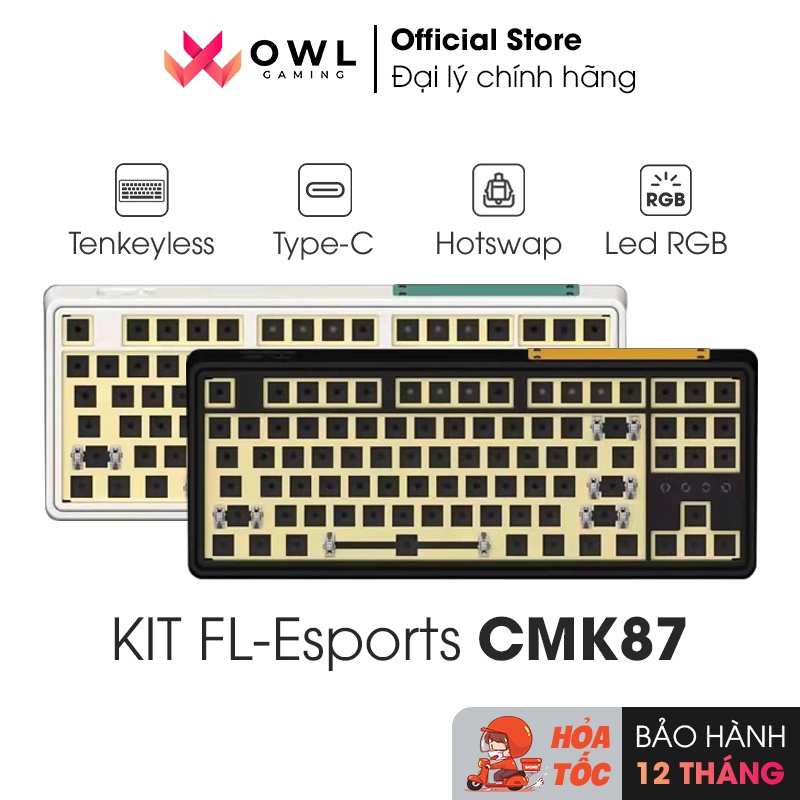 Kit bàn phím cơ FL-Esports CMK87 Polar Night Black / Ice Mint (Hàng chính hãng)
