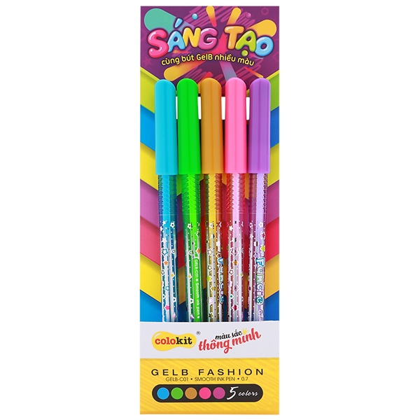 Vỉ Bút Gel 5 Màu Colokit - GELB-C01