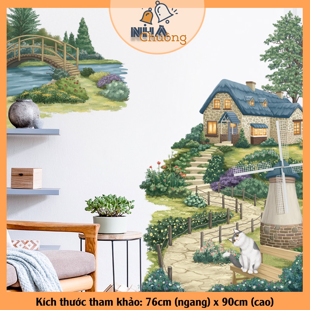 Decal dán tường trang trí phòng ngủ, phòng khách không thấm nước mẫu C67