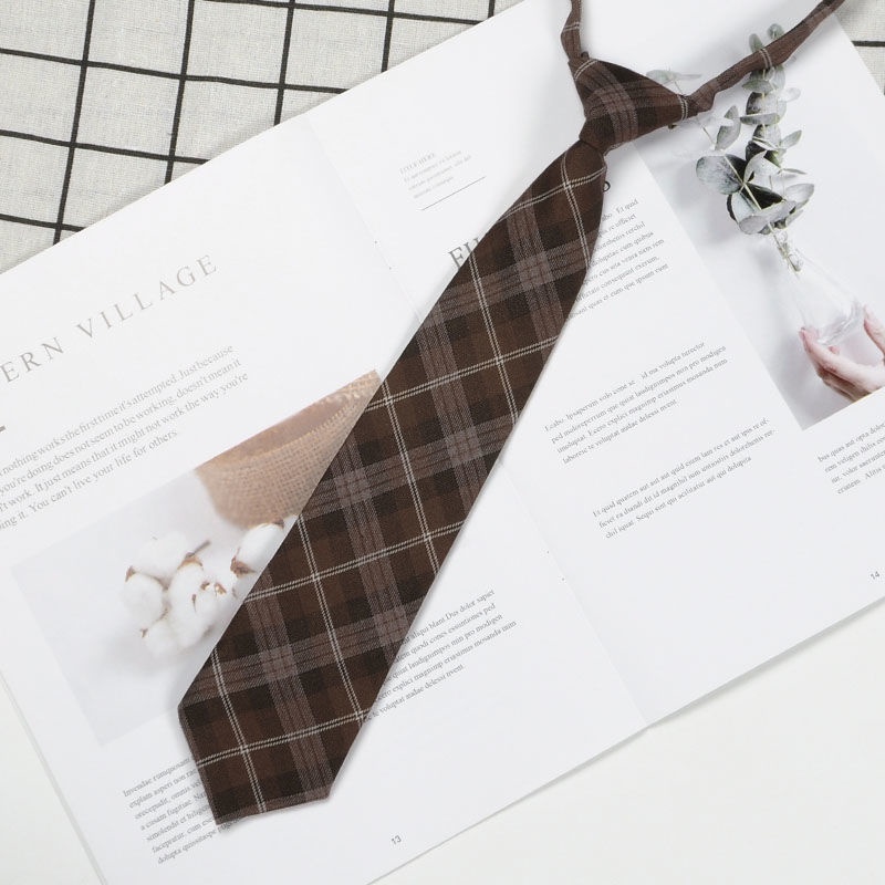 Cà Vạt Nhỏ Xinh Phối Khóa Kéo Cá Tính Cho Nam Nữ Kiểu Harajuku Nhật Bản