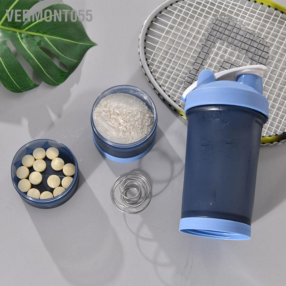 Vermont055 Cốc nước thể dục Di động Công suất lớn Chống bụi Ba lớp Miệng thao có nắp đậy