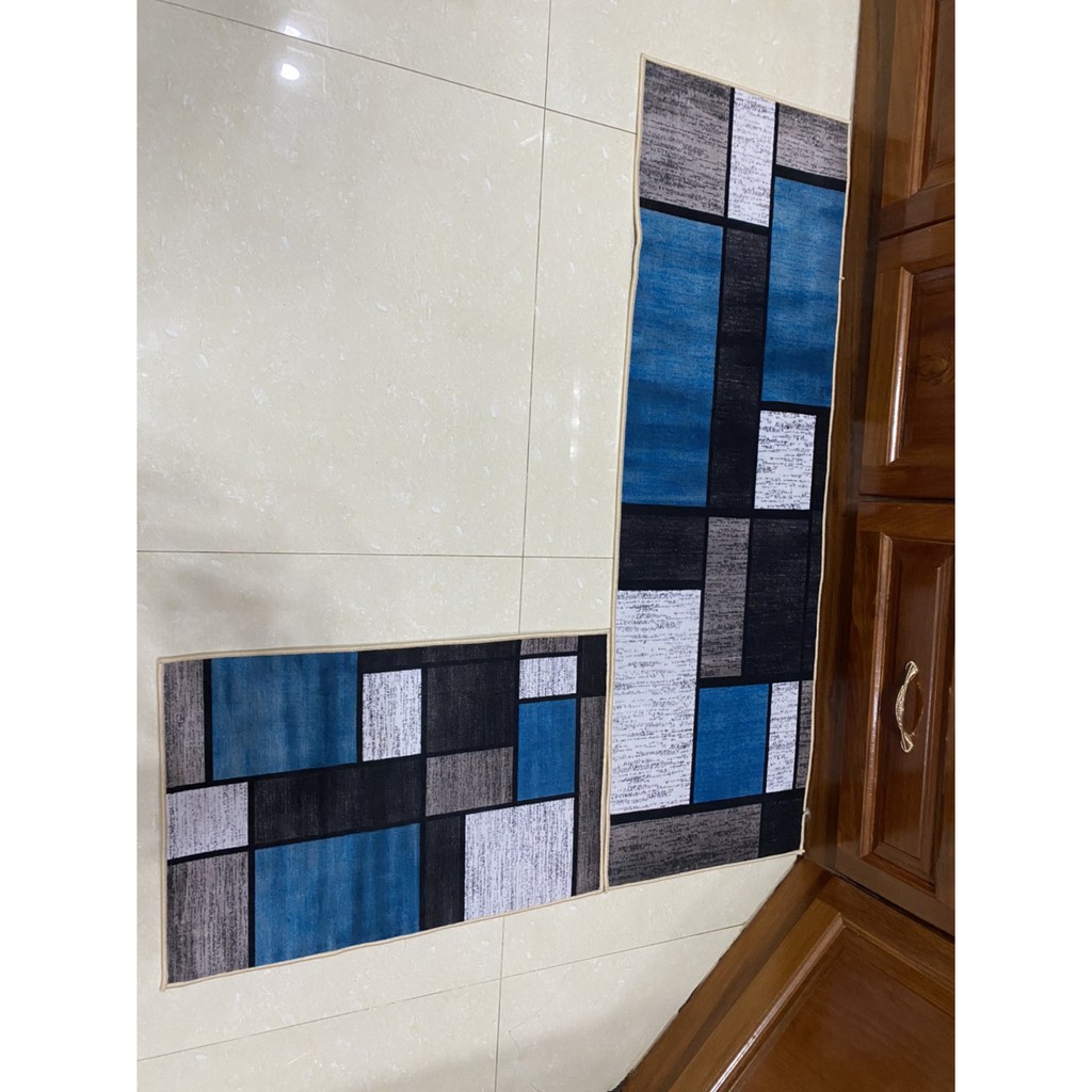 Thảm Bếp Bộ Đôi - Thảm Lót Chân Chống Trượt : 40x60cm và 40x1m2