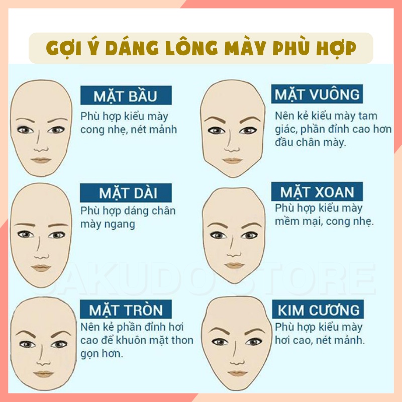 Chì kẻ mày hai đầu tích hợp cọ chải không thấm nước  vỏ vàng SKD023