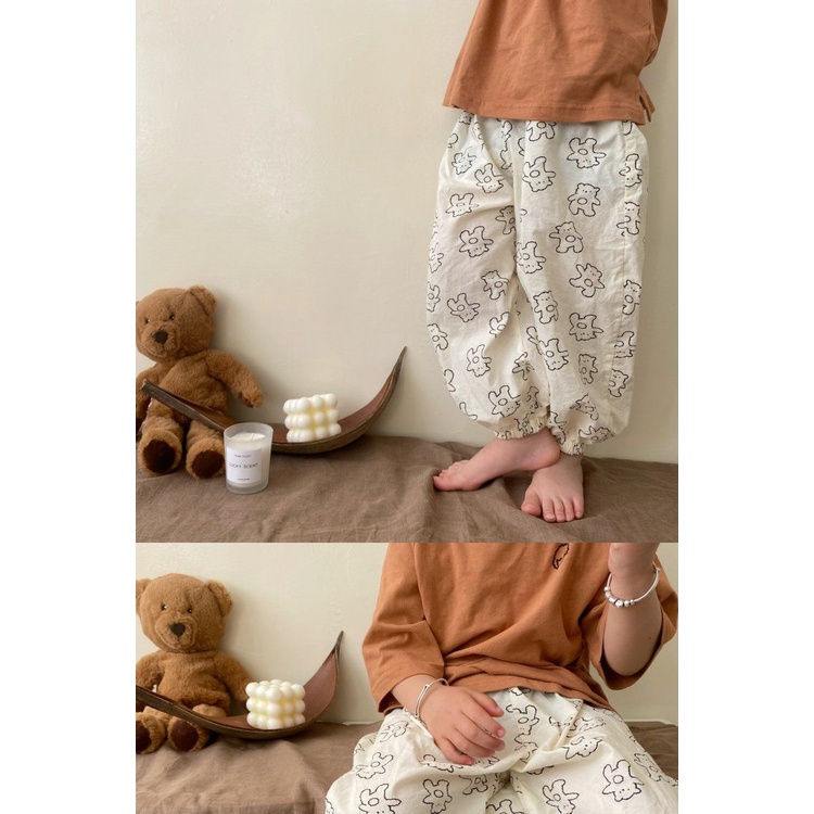 [Babycat] Hàng Có Sẵn Quần Dài Cotton Mỏng Màu Trơn Chống Muỗi Phong Cách Nhật Bản Hàn Quốc Thời Trang Mùa Hè Giản Dị Dành Cho Bé Trai Bé Gái