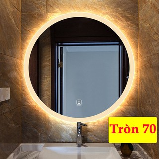 ( giá sỉ ) gương tròn treo tường có đèn led cảm ứng phá sương phòng tắm kích thước D70 - guonghoangkim mirror