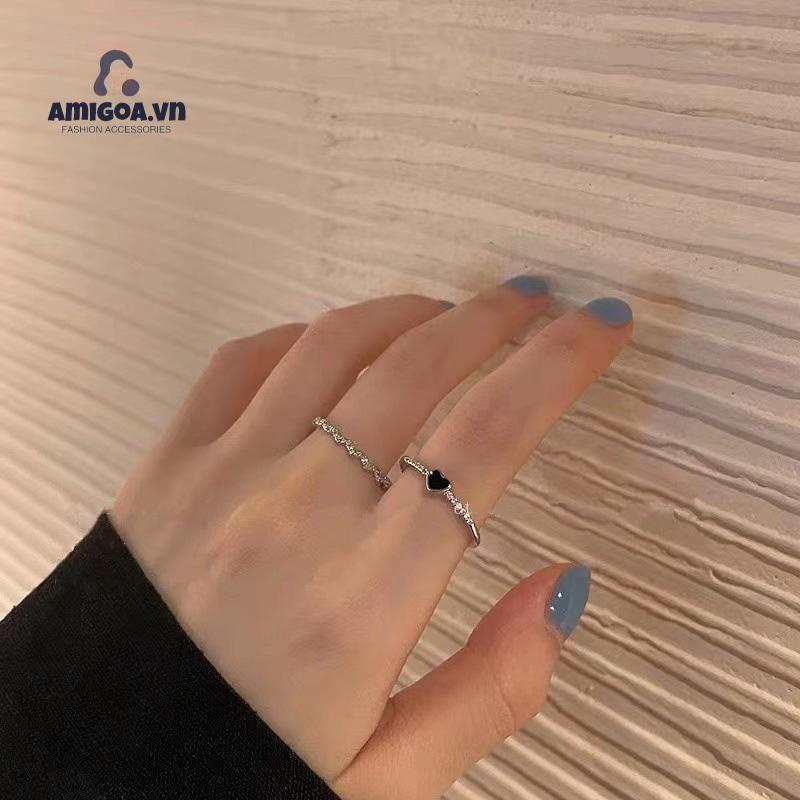 Nhẫn Đeo Tay Kim Loại Nhẹ Dầu Đính Đá Sang Trọng Cho Nữ