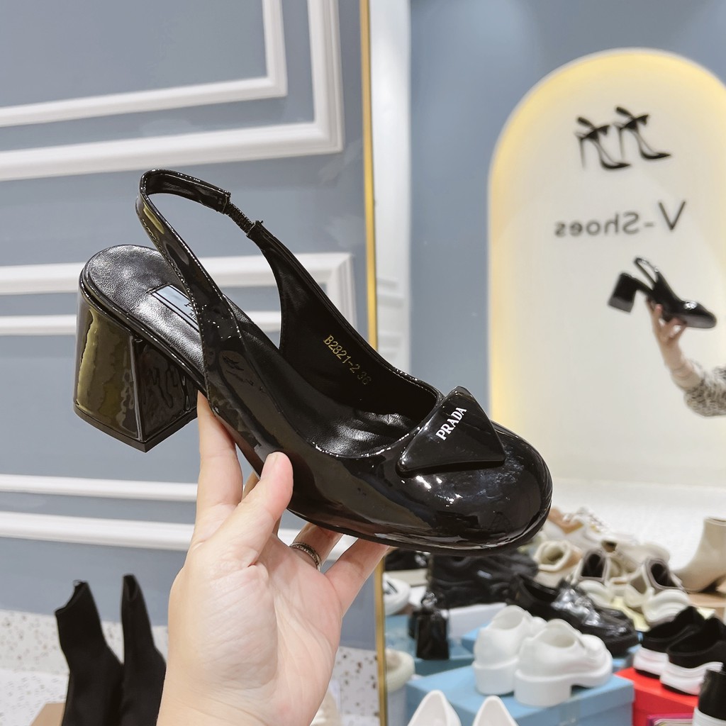 Giày hở gót mũi tròn hàng super fullbox túi giấy