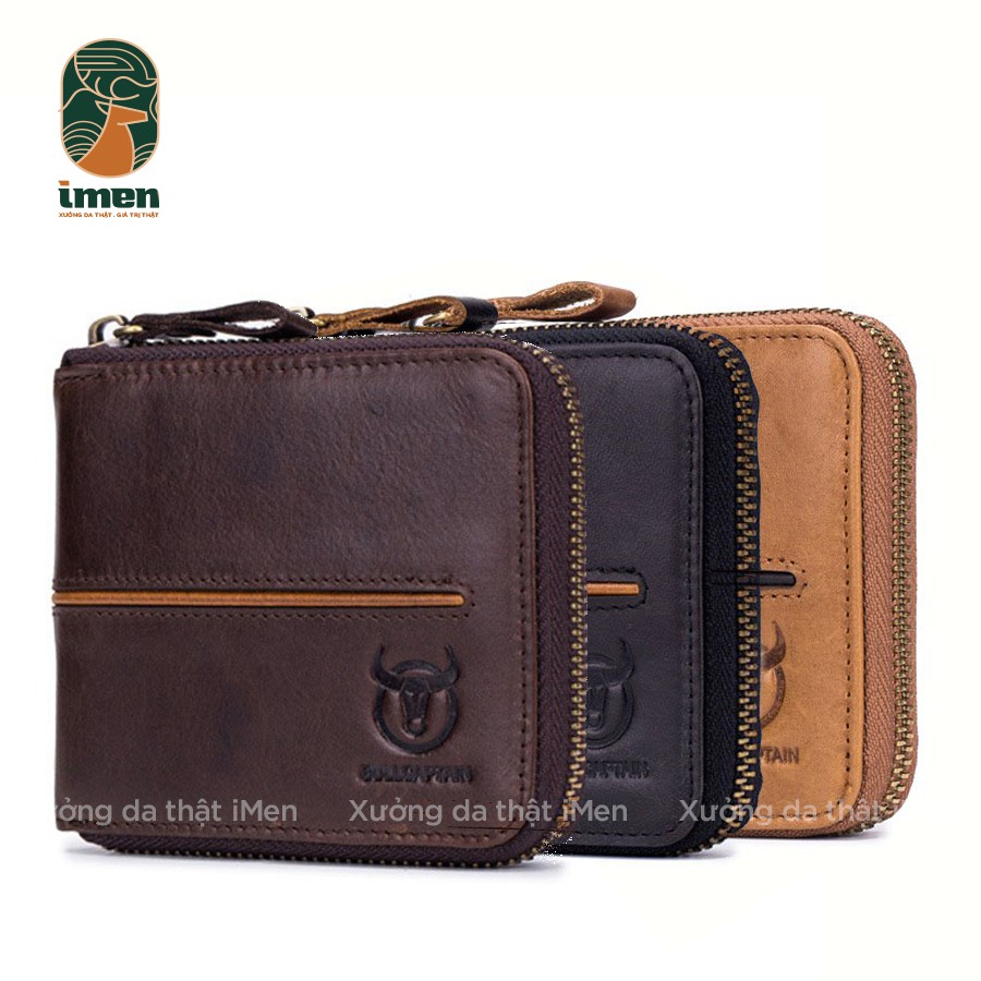 Ví nam da bò cao cấp, ví nam có khoá chắc chắn chống rơi đồ - Bảo hành 12 tháng - VD003