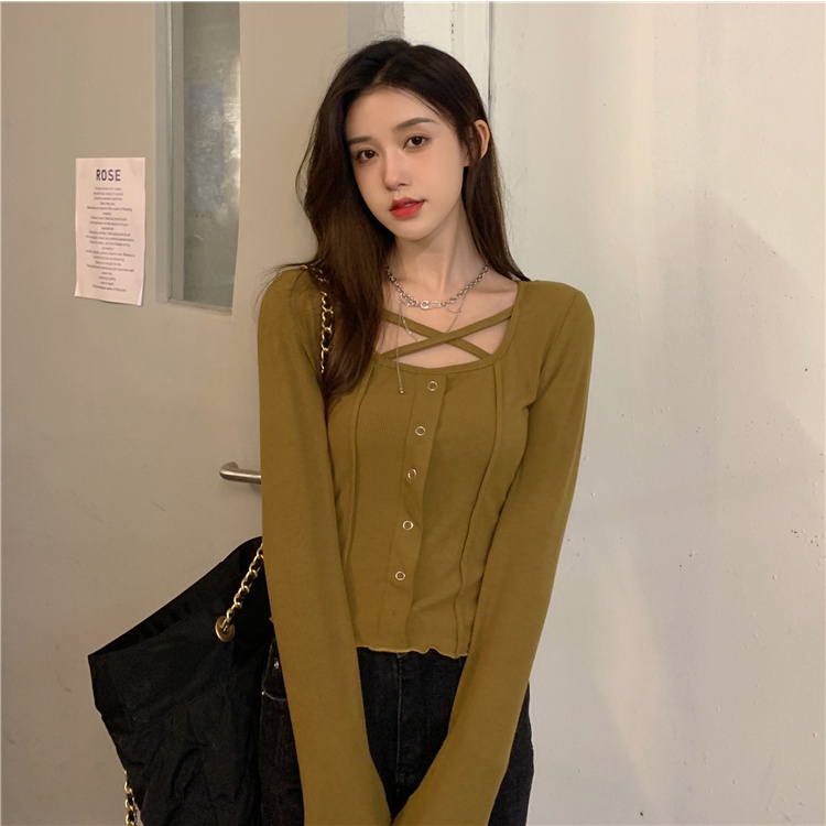 Áo len nữ tay dài cổ chữ V thời trang gợi cảm thời trang