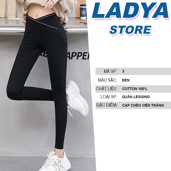 Quần Legging Nữ Cạp Cao Chéo Gen Bụng Tôn Dáng Phái Đẹp Mã 2
