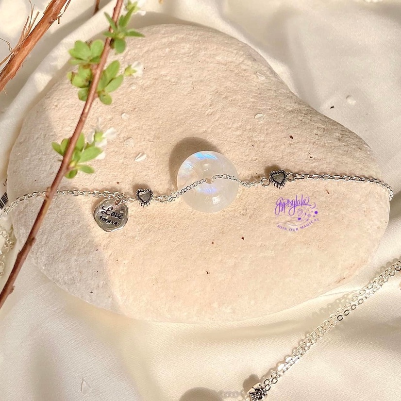 Vòng Tay Đồng Điếu Đá Ánh Trăng (Moonstone) Thiên Nhiên Măn Mắn Tiền Tài SP003871 Gypsy.lala