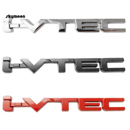 Logo tem nhãn dán ốp kim loại mạ chrome crom chữ I-VTEC VTEC IVTEC cho xe hơi ô tô Honda Civic City