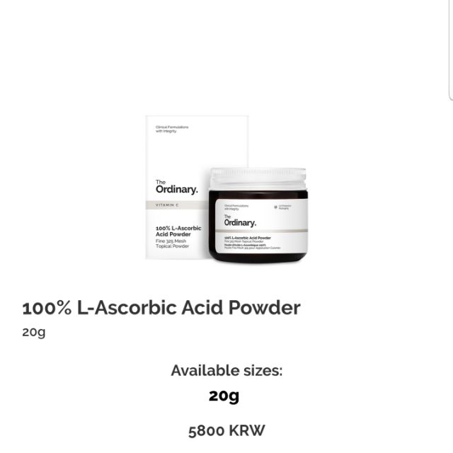 The Ordinary bột Vitamin C nguyên chất 100%