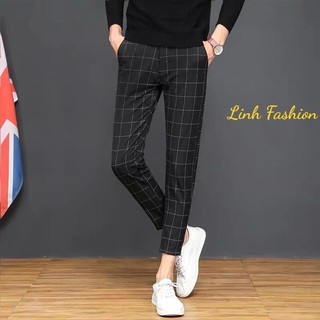 Quần Tây Nam Quần Tây Âu Ống Côn Quần Tây Âu Sọc Caro Quần Tây Ống Suông Quần Tây Nam Hàn Quốc Annashop097 – Qtan01