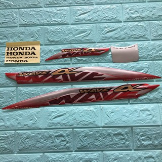 Bộ tem xe Wave ALpha đời 2014 màu ĐỎ - A802 (8168)