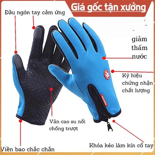 [ COMBO2 ] Găng tay chống nước đi mưa, bao tay đi xe lót nỉ có cảm ứng, siêu bền.