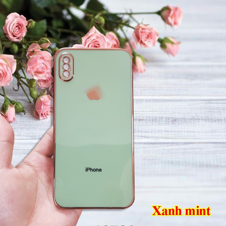 Ốp lưng iphone X - Xs - Xs Max cạnh vuông kiểu dáng iPhone 12 cực đẹp. Ốp dẻo, viền vàng sang trọng.