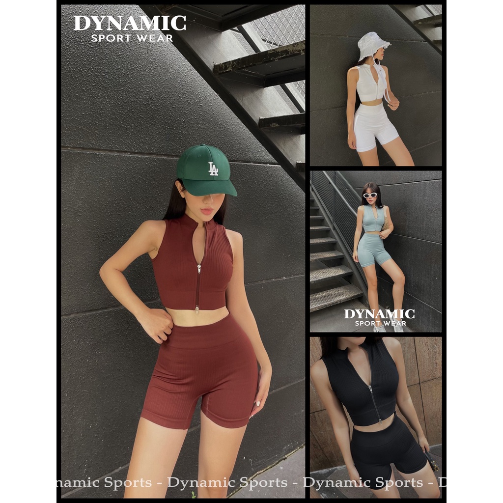 Set bộ thể thao tập Gym, Yoga, Aerobic nữ gồm Quần đùi và Bra/ Áo sát nách Function
