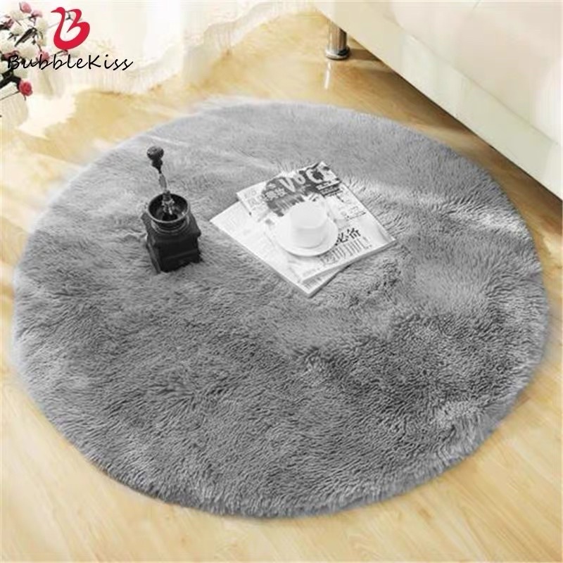 Thảm lông tròn chụp ảnh, thảm trải sàn đường kính 1m - Kanta store