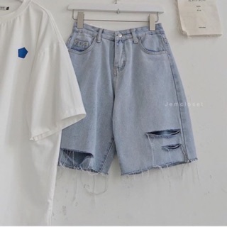 Quần Jeans Ngố Nữ Rách 3✨
