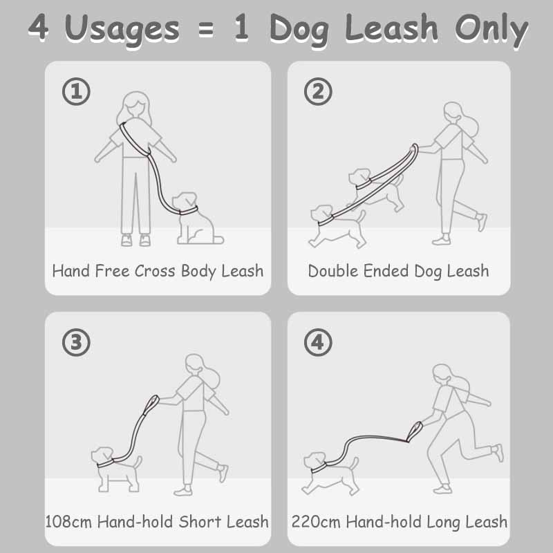 HamshMoc Dây Dắt Thú Cưng Đi Dạo 2 Đầu Đa Năng 5 Trong 1 Tùy Chỉnh