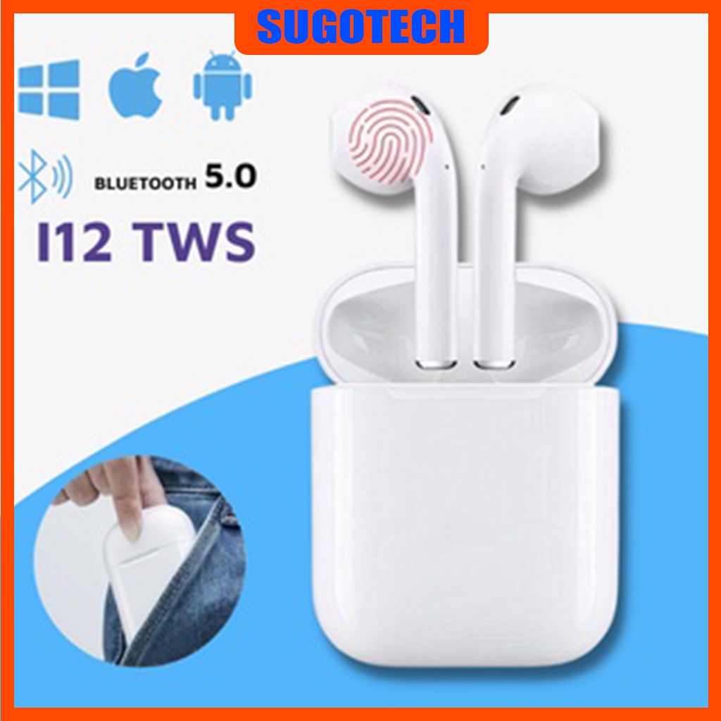 Tai nghe Bluetooth I12 TWS bản quốc tế, tai nghe không dây âm thanh chuẩn HIFI dùng cho IOS/Android