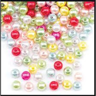 10 gam hạt cườm, hạt bẹt, hạt châu nhựa đủ màu nhiều size 4-6-8-10-12mm