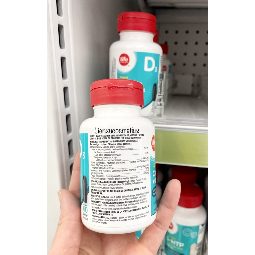 Viên uống D3 complex Life brand Canada 60 viên; HSD 2025