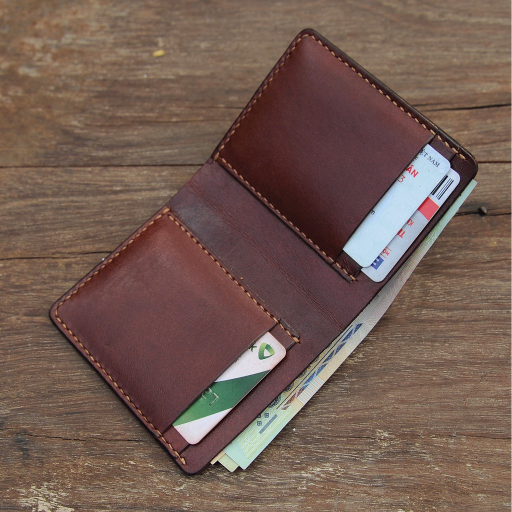 Ví đứng nam - Da bò nhập khẩu - Đồ da Handmade VI300