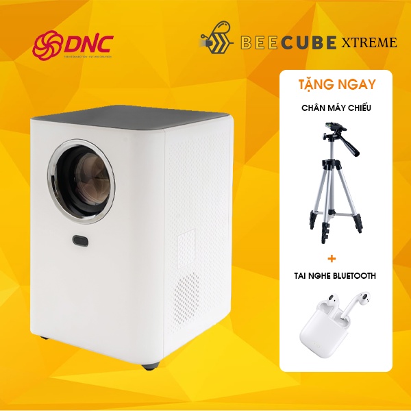 Máy chiếu BeeCube Xtreme - Độ sáng cực lớn, độ phân giải Full HD 1080P - Máy chiếu 4k, chiếu phim sử dụng cho điện thoại