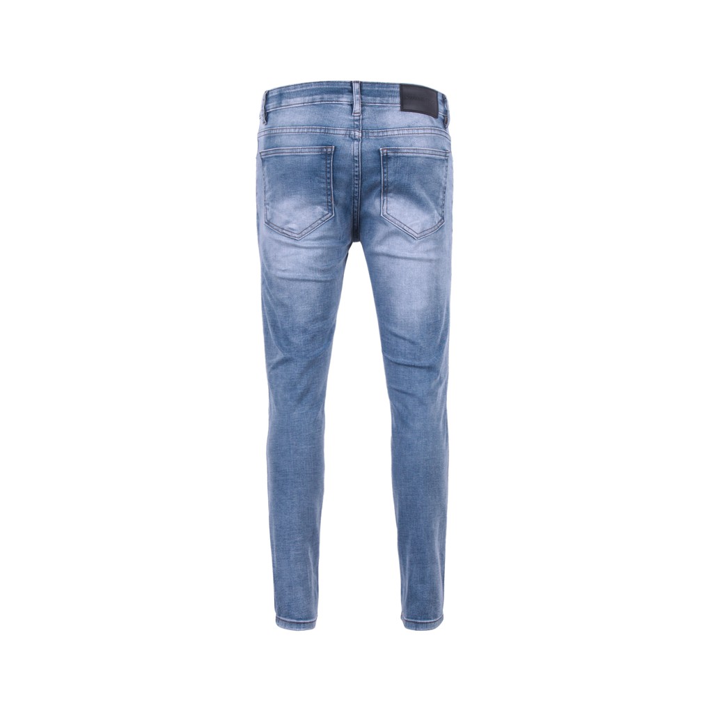 Quần Skinny Jeans Nam-Màu Xanh Nhạt-Rách Gối To-Chất Liệu Cotton Co Giãn-Ống Đứng Dáng-Ống Ôm Chân Chuẩn Skinny | BigBuy360 - bigbuy360.vn