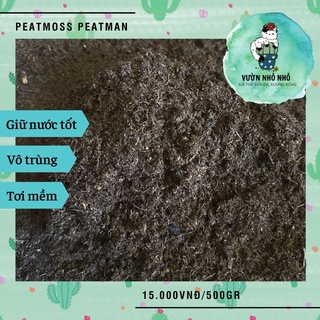 500gr Đất hữu cơ Peatmoss than mùn rêu trộn giá thể trồng rau, cây cảnh, sen đá, xương rồng, gieo hạt - Vườn Nhỏ Nhỏ