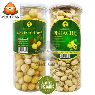 Combo Hạt Macca Úc Đã Tách Vỏ 500gr, Hạt Dẻ Cười Mỹ Không Tẩy Trắng 500gr Ngừa Lão Hóa, Giảm Cân