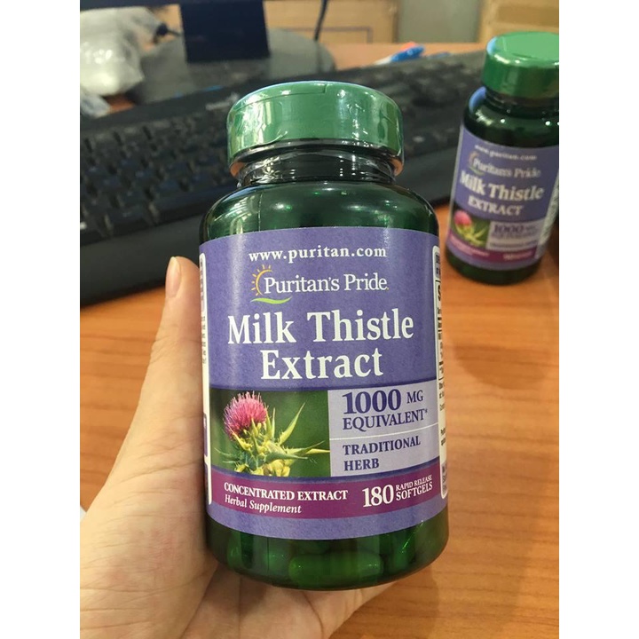 Viên uống bổ gan Cao kế sữa Milk Thistle 4:1 Extract 1000mg Silymarin Puritan's Pride của Mỹ 90 viên