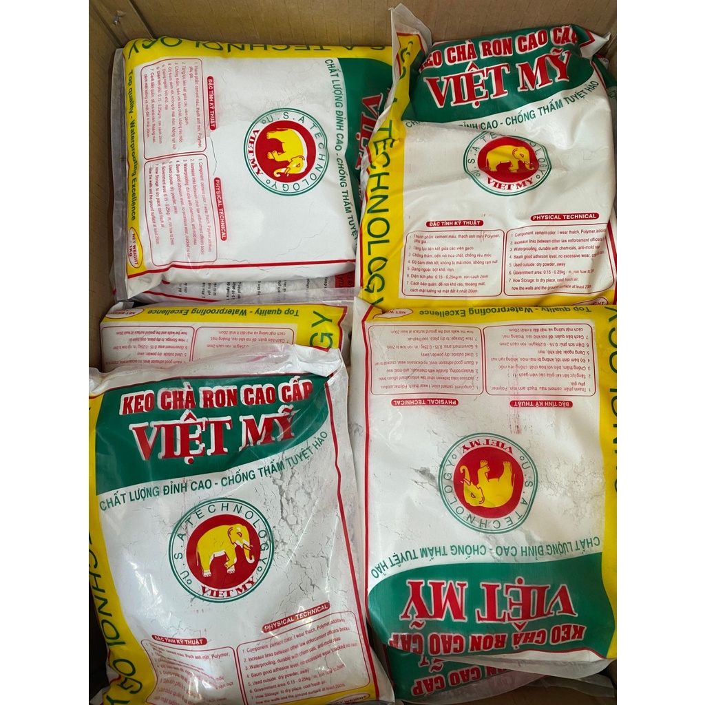 Keo chà ron cao cấp siêu chống thấm hiệu cá sấu loại 1kg, kèm miếng nhựa trét (quét) keo, bột chà ron, xi măng trắng