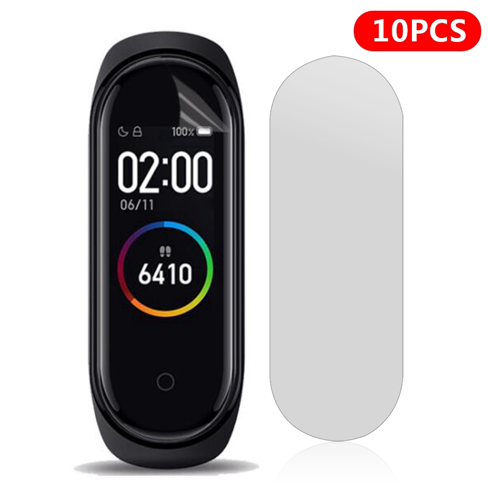 Bộ 10 miếng kính cường lực trong suốt bảo vệ màn hình đồng hồ Xiaomi Mi Band 4