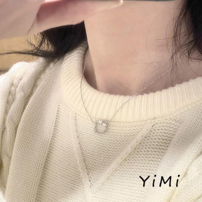 🌈Vòng cổ Mặt Hình Hello Kitty Đính Ngọc Trai Dễ Thương