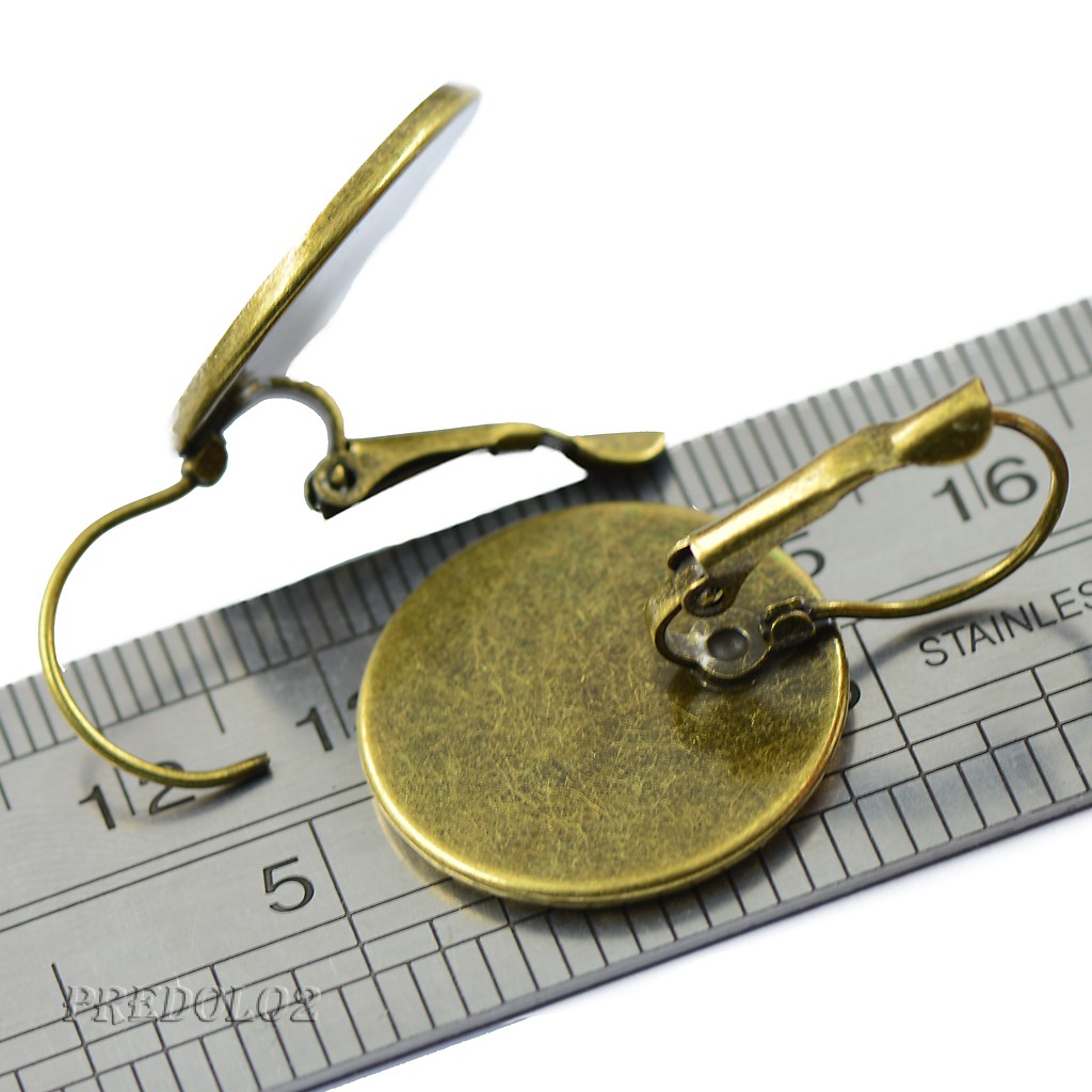 [Predolo2] Móc Kẹp Bông Tai Mạ Đồng Thau Mạ Cabochon Cố Định