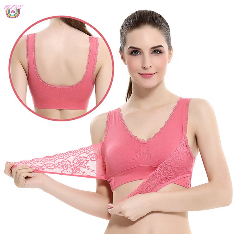 MS Adjustable Front Strap Push-Up Lace Bra Women Seamless Lace Sports Bras Cross Front Side Strap &VN