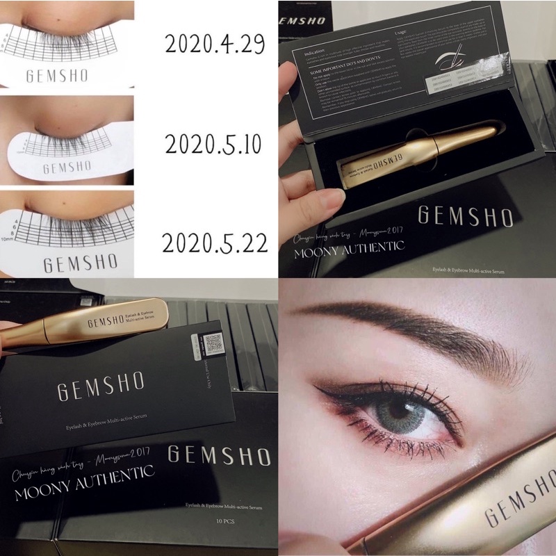 (Cam kết Auth ) Serum dưỡng mi Gemsho Eyelash &amp; Eyebrow 3ml của Mỹ