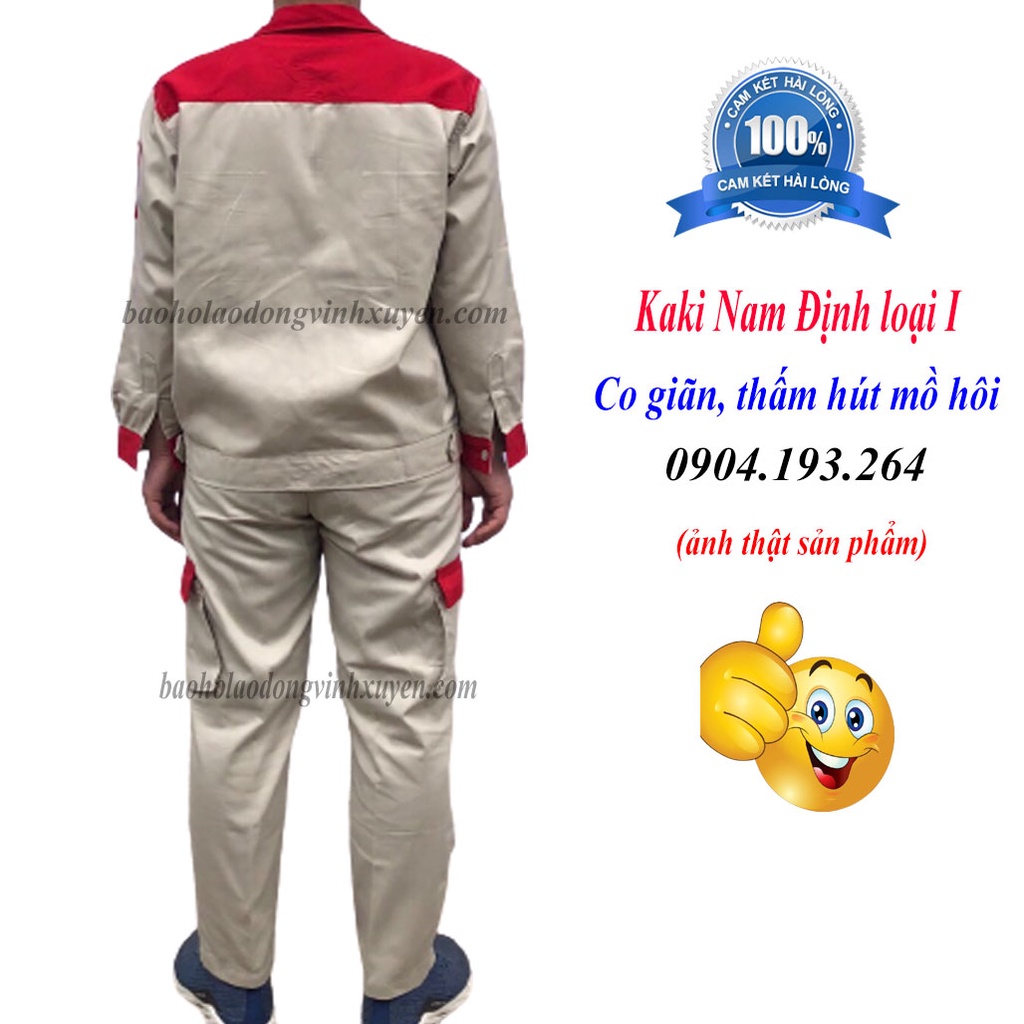 QUẦN ÁO BẢO HỘ LAO ĐỘNG nam phối màu THỜI TRANG hiện đại trẻ trung giá rẻ chất lượng [Vải Kaki COTTON LOẠI I]