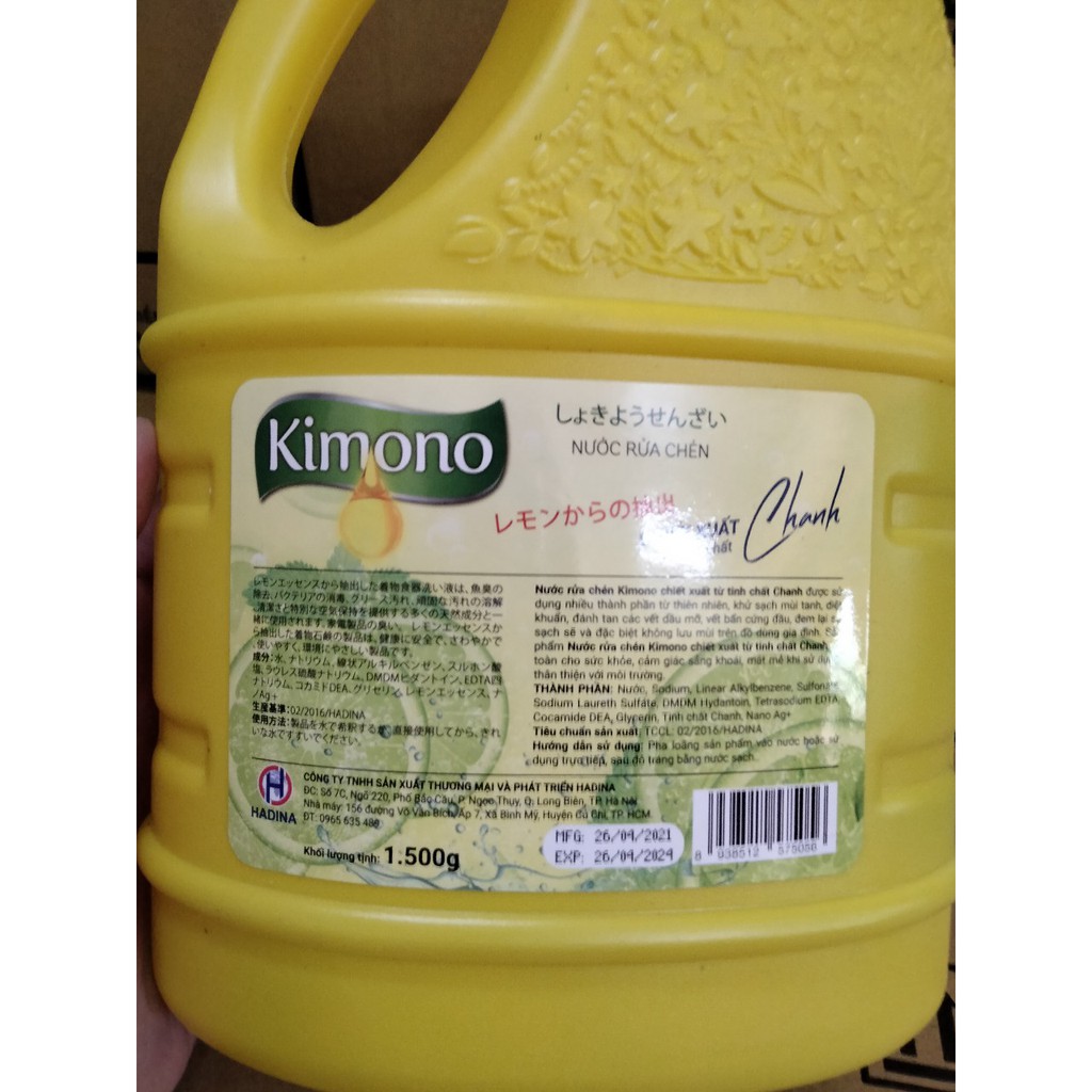 Nước Rửa Chén Bát KIMONO Công Nghệ Nhật Bản 1500ml-Siêu Sạch