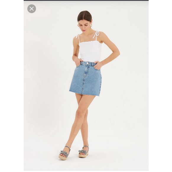 Chân váy jean Express siêu ngắn VNXK cv bò denim mini short skirt xuất khẩu dư xịn