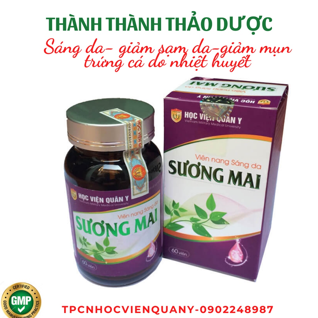 Sáng da sương mai Học viện quân y lọ 60 viên HSD 2024