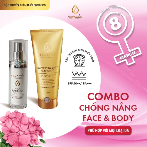 Combo chống nắng Face & Body Navacos