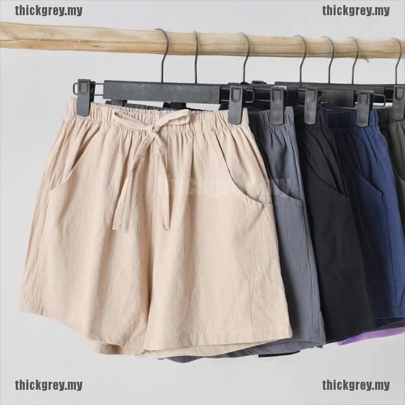 Quần Short Cotton Lanh Lưng Cao