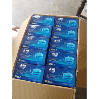 #Khẩu trang AMI xanh 4 lớp hộp 50 cái