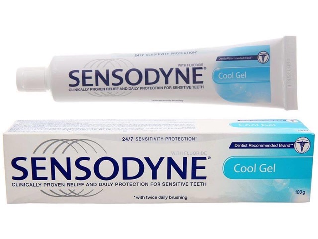 1 hộp KEM ĐÁNH RĂNG SENSODYNE COOL GEL THÁI LAN 100gx12 tuýp