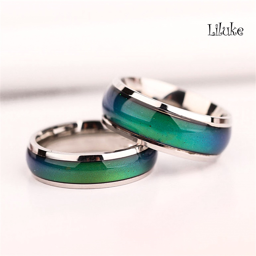 Nhẫn Đổi Màu Theo Nhiệt Độ Bằng Thép Không Gỉ Cho Cặp Đôi